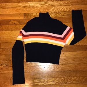 cropped striped turtleneck!